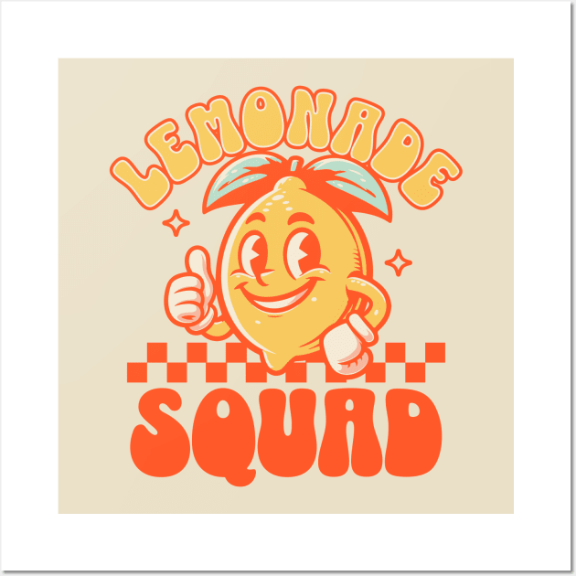 Lemonade Squad Funny Lemon Juice Summer - Retro Vintage Wall Art by OrangeMonkeyArt